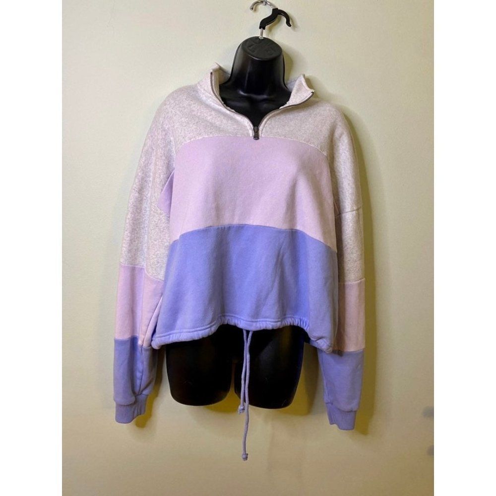 American Eagle Color block quarter zip sweatshirt, L